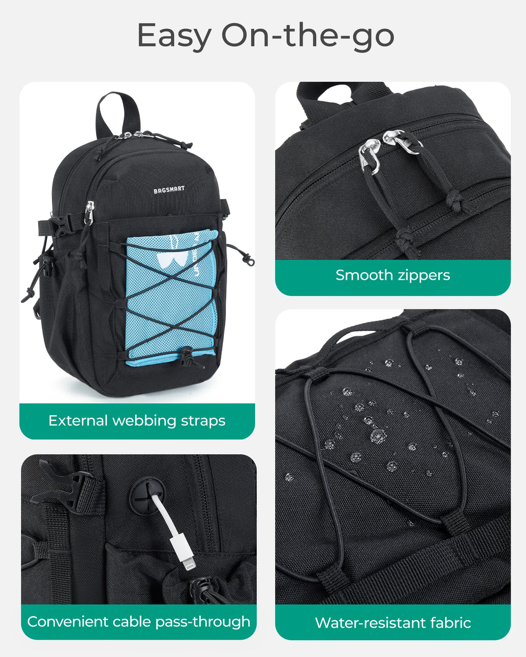 BAGSMART Small Crossbody Sling Bag Casual Sport Chest Shoulder Bag Outdoor Men's and Women's Wallet Travel Purse